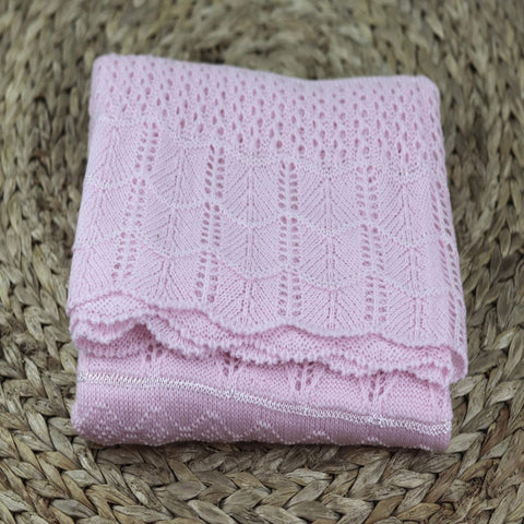 Knitted baby blanket, Knit baby blanket, Knitted pink-blue baby blanket-  Baby  present  - Take home Baby Blanket 40