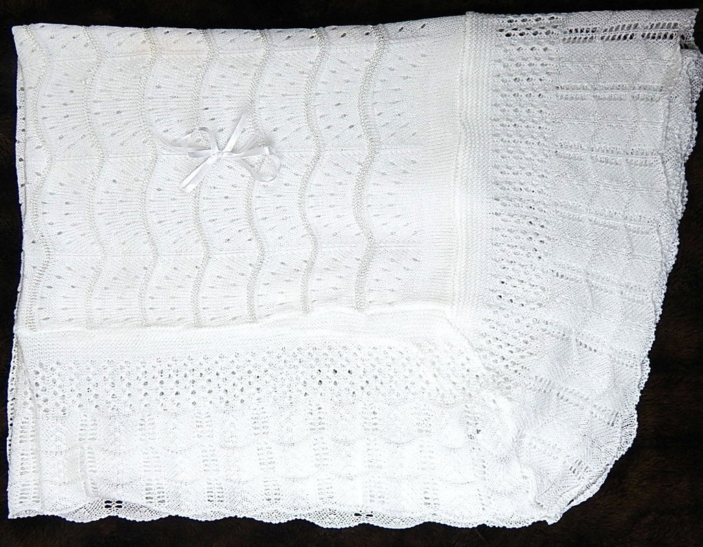White / Ivory Christening Blanket -  Baptism Blanket - Blessing Blanket - Dediction Blanket -  Take Home Baby  BLanket - Shawl baby White or Ivory
