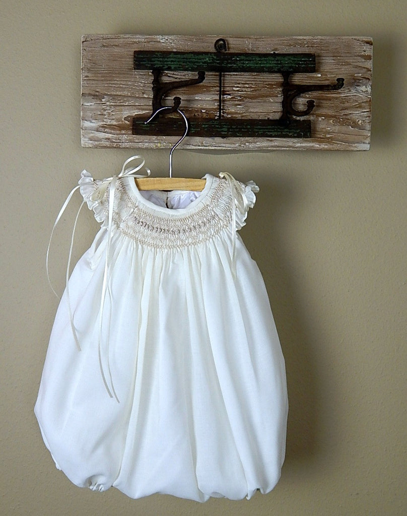 Ivory Bubble Christening Baptism Romper Baptismal Outfit