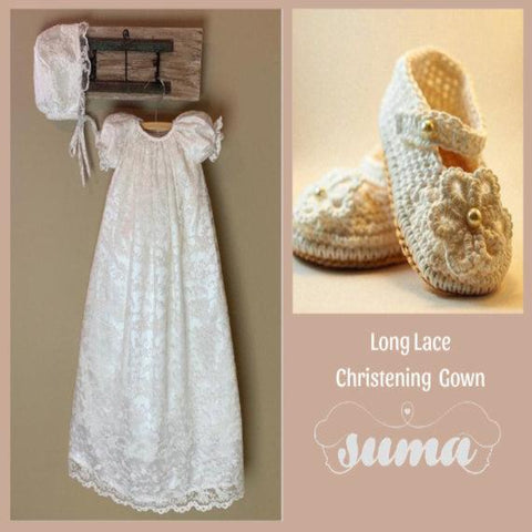 Lace Baptism Gown | Lace Christening Gowns Girls | Baptismal & Blessing Gowns |  White -  Lace Blessing Gown | Free Personalization