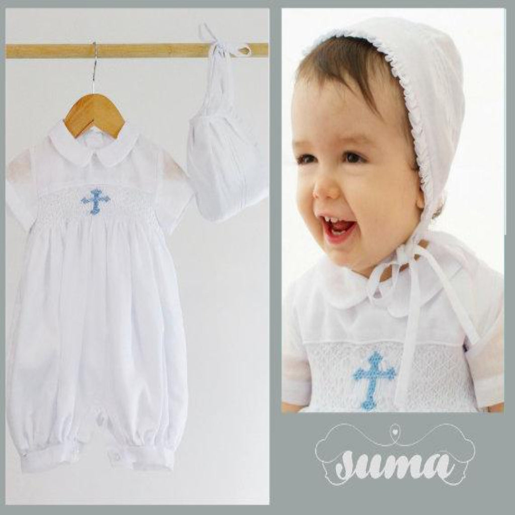 Boys Christening Outfit Romper | Boys white Cotton  Baptism Suit | white Christening & Blessing Outfit for Boys | Baby Boys Baptism Outfit