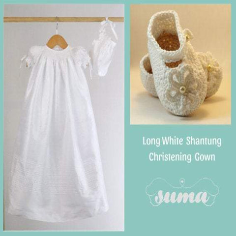 Christening Long Gowns Girls, Baptism Dress Girl, Blessing Gown,  Long Gown Shantung Fabric ,  Free Personalization