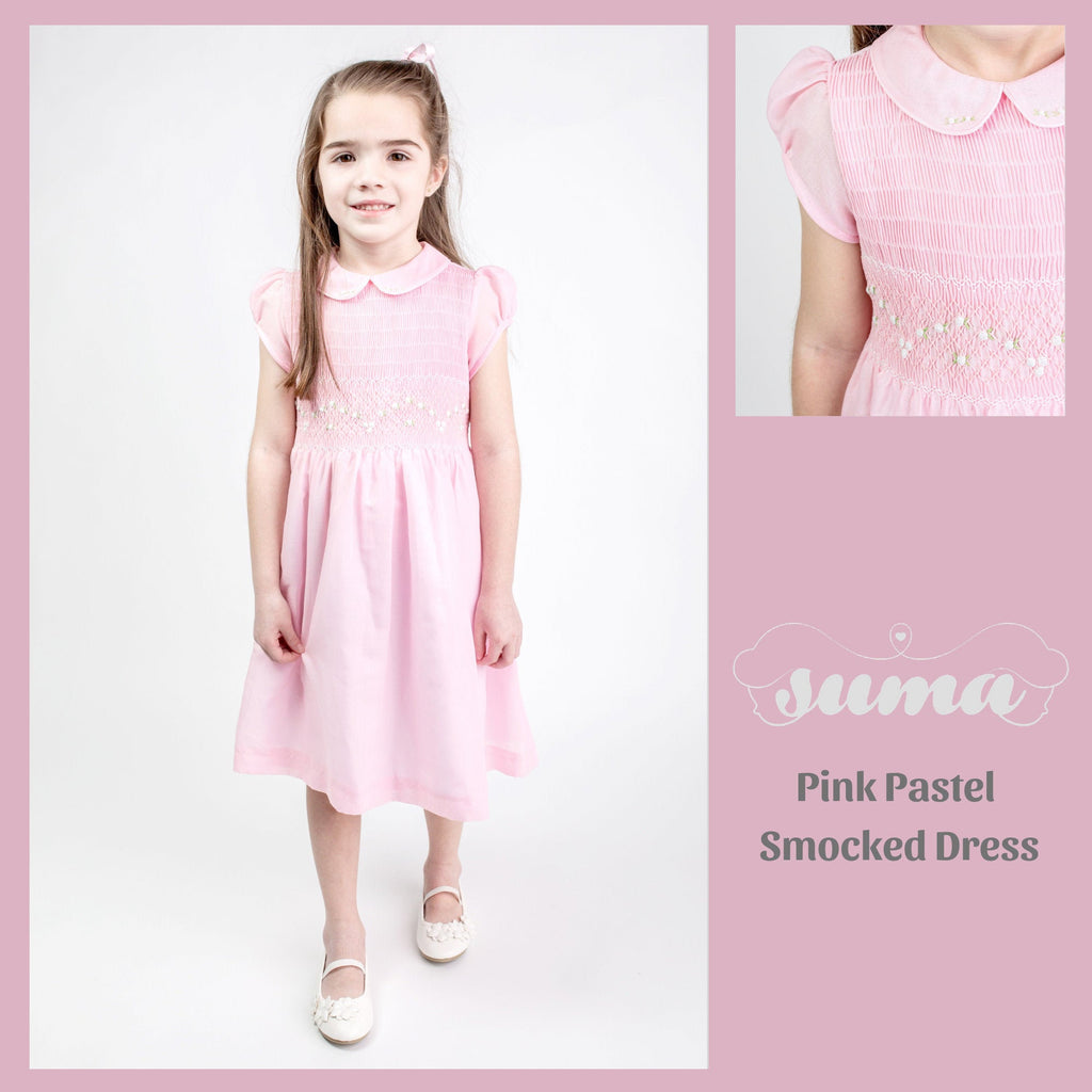 Pastel Pink Matching Sister Dresses, Smocked dresses, Baby dresses, Girl Dresses,  Pink Smocked Dresses